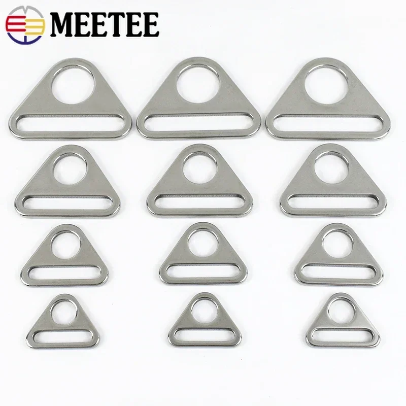 

Meetee 5/10Pcs Stainless Steel Triangle Buckle for Bag Strap Bikini Bra Clasp Adjuster Ring Anti-skid Tent Hook DIY Accessories