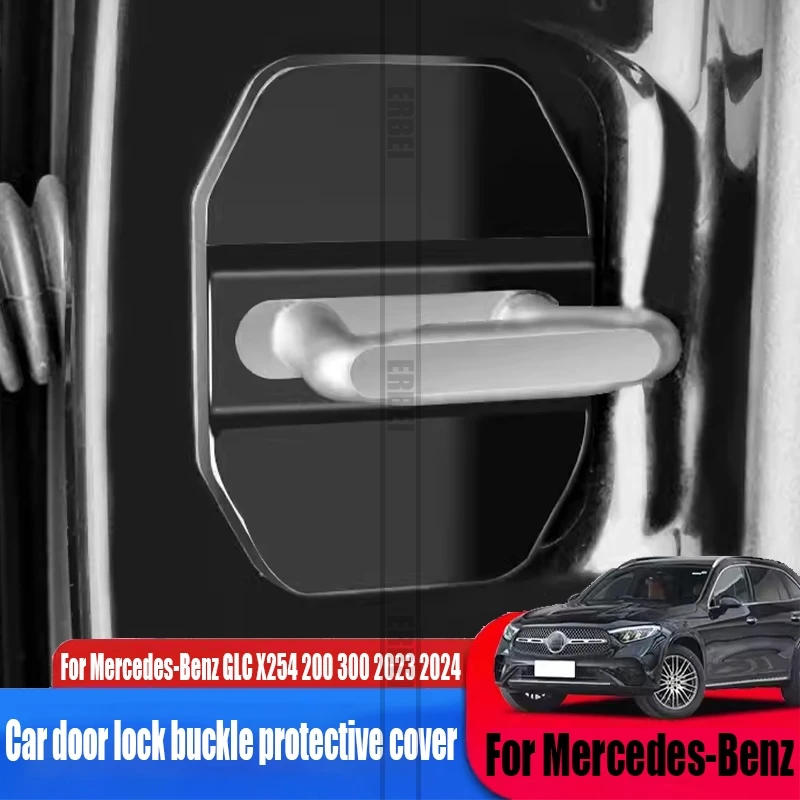 For Mercedes-Benz GLC X254 200 300 2023 2024 car door lock buckle protective cover car interior decoration products