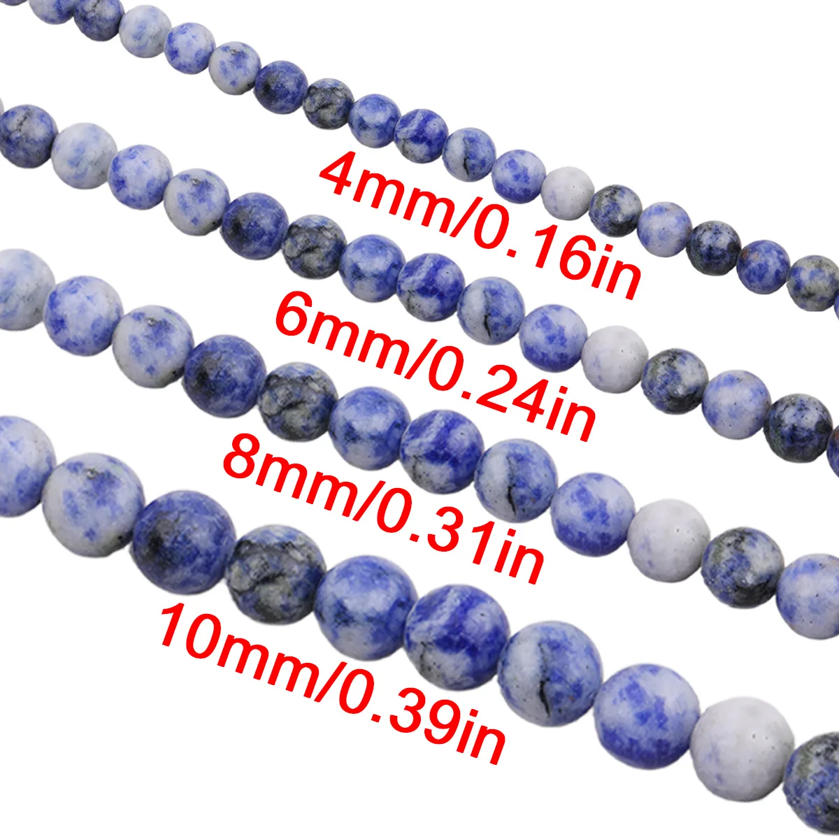 4–10 mm 37–88 pcs These stone based white spotted orchid spacer beads are suitable for DIY accessories bracelets and necklace