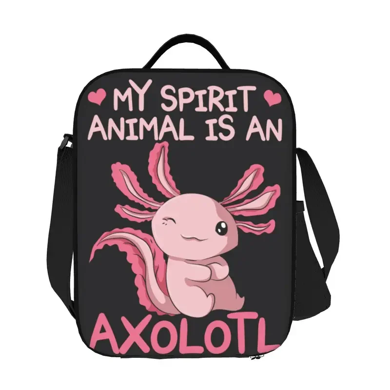 My Spirit Animal Is An Axolotl Portable Lunch Box Women Salamander Animal Thermal Cooler Food Insulated Lunch Bag School Student