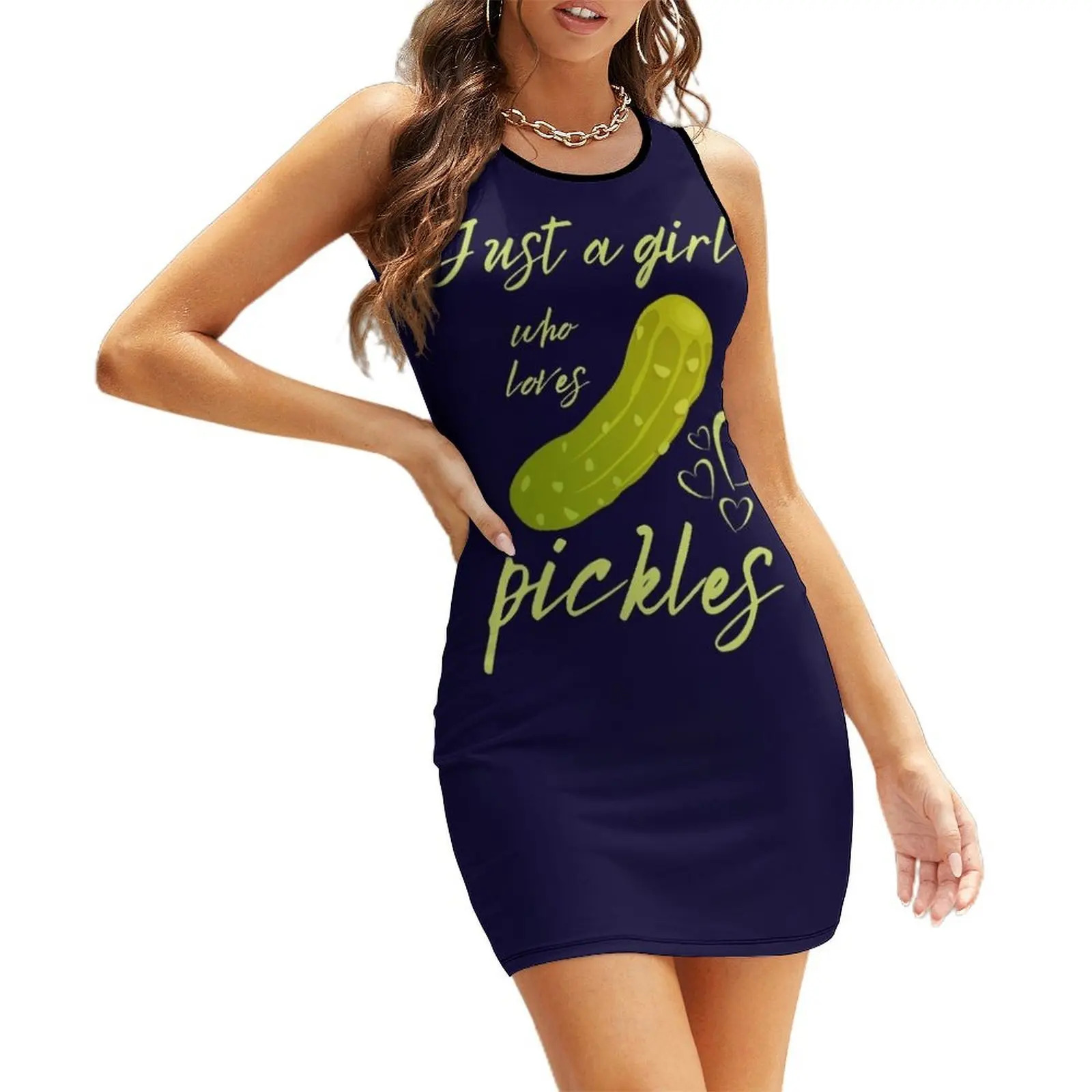 

Just a girl who loves pickles Sleeveless Sundress elegant women's sets women's luxury party dress Woman clothes Dress woman