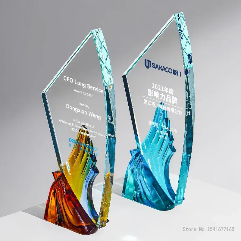 Customized Coloured Wings Trophy, Lettering, Star of the Future, Excellent Home Desk Decor, High Grade Crystal Trophy, New, 2022