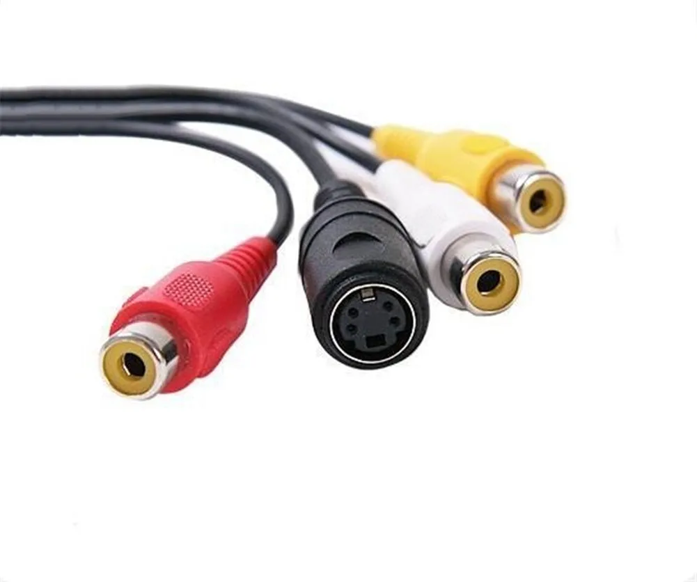 VGA to S-Video Terminal Adapter Cable AV Converter Audio Video Adaptor Lotus head 3RCA