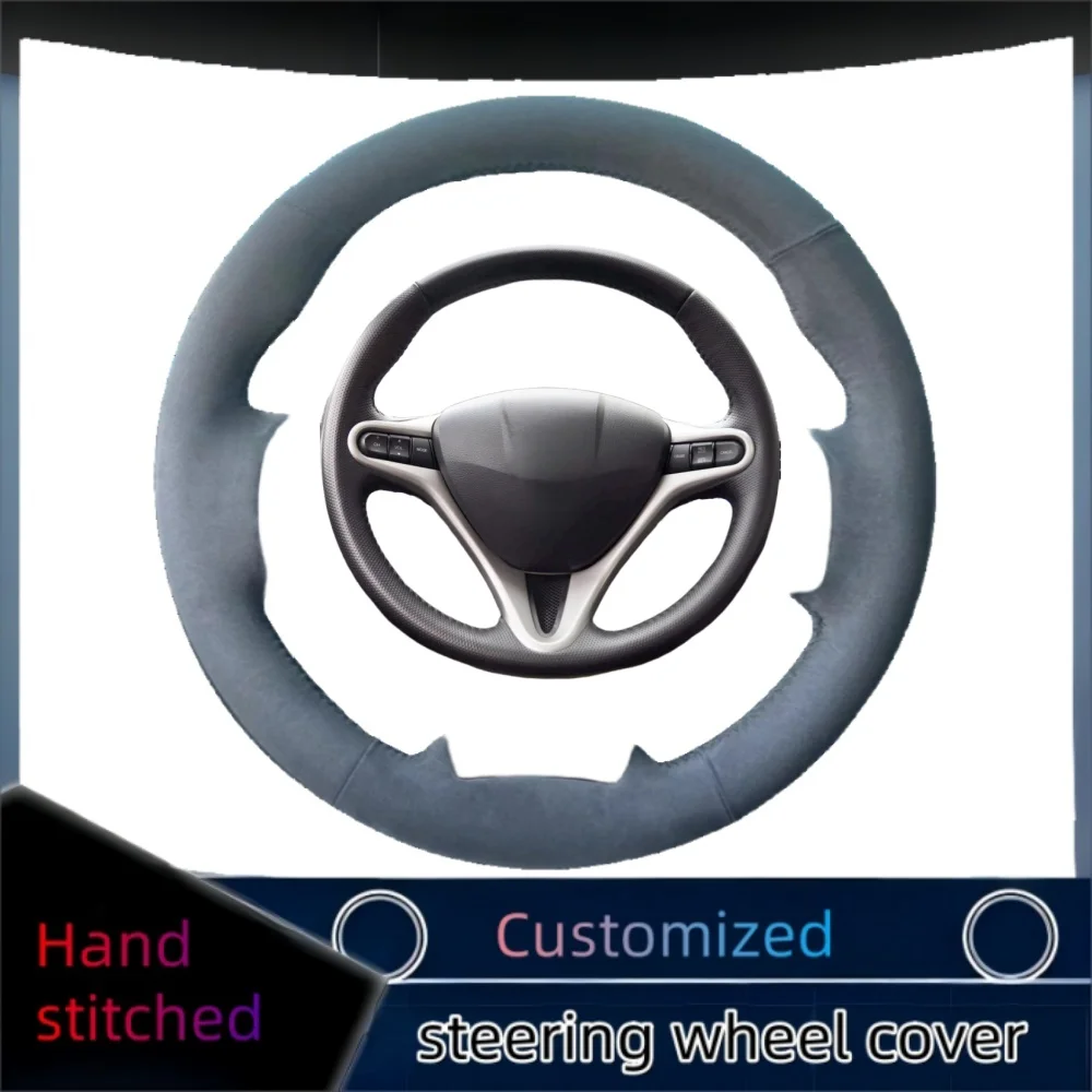 

Braid Car Steering Wheel Cover Wrap Hand Sewing Suede Leather For Honda Civic Civic 8 2006 2007 2008 2009 2010 2011 (3-Spoke)