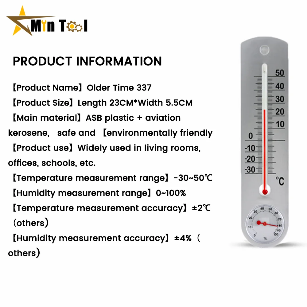 Termometr zewnętrzny wewnętrzny i higrometr do pomiaru miernik temperatury i wilgotności na ścianie wiszący szklany termometr domowe narzędzie