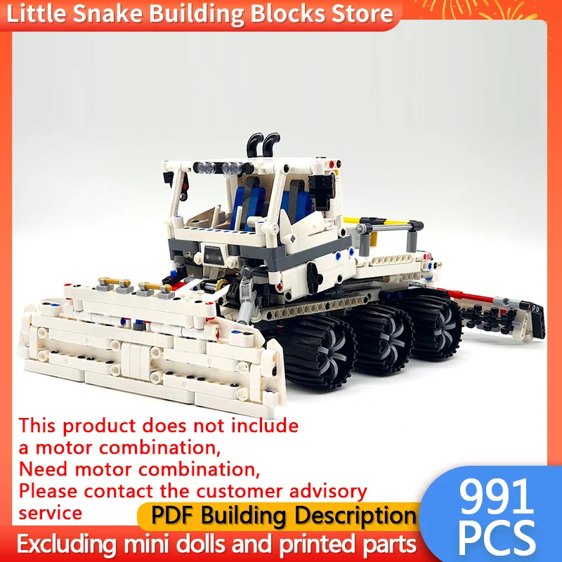 City Car Model MOC Building Bricks Heavy-Duty Snow Groomer Modular Technology Children Holiday Gifts Assemble Toys Suit
