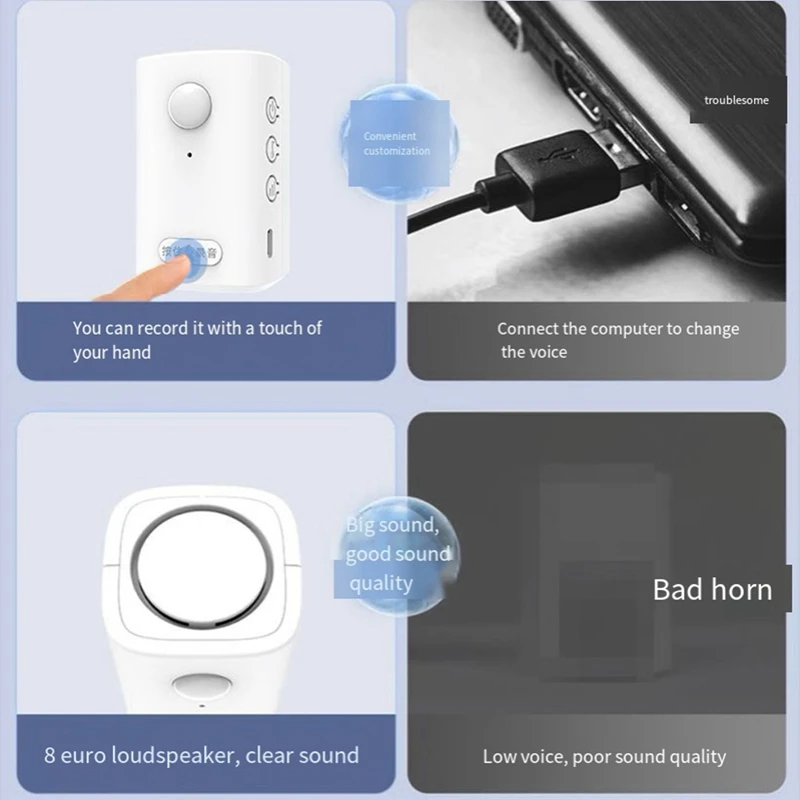 Wireless PIR Motion Sensor Detector Anti-Theft Alarm Activated Recordable Welcome Doorbell And Driveway Garage