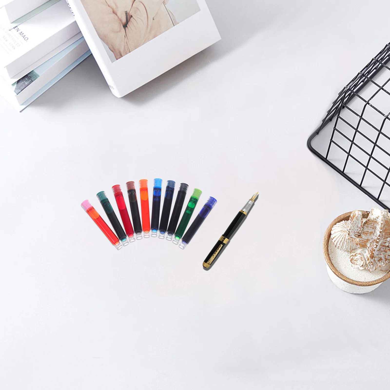 

Refillable Fountain Pen Ink Cartridges Smooth Flow No Leak Easy Replace For School Office Calligraphy Use Replacement Ink