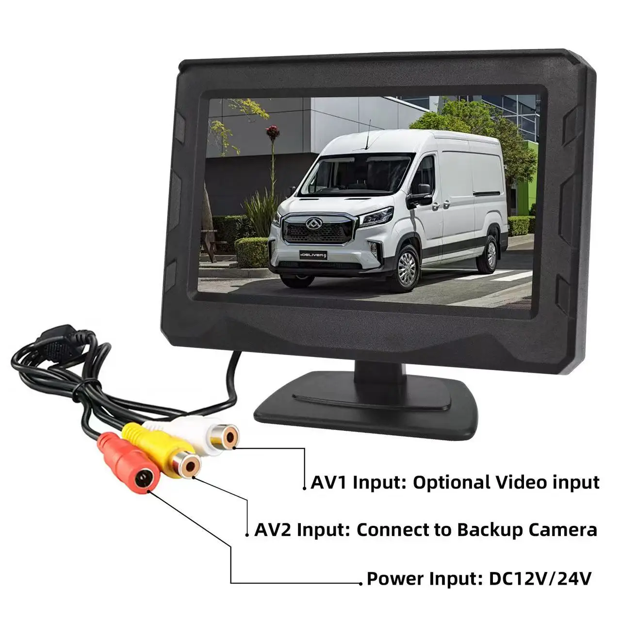 Cámara de visión trasera de coche con Monitor para estacionamiento de camiones, cámara trasera con pantalla de 4,3 ", visión nocturna, fácil instalación