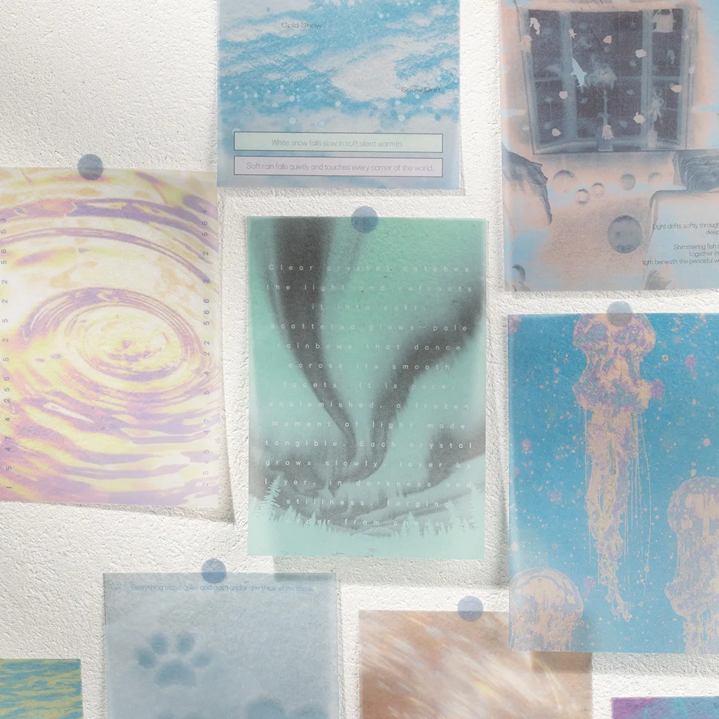 

Набор из 4 упаковок: Блокноты для заметок из полупрозрачной бумаги для скрапбукинга, ретро-декор для фоновых элементов