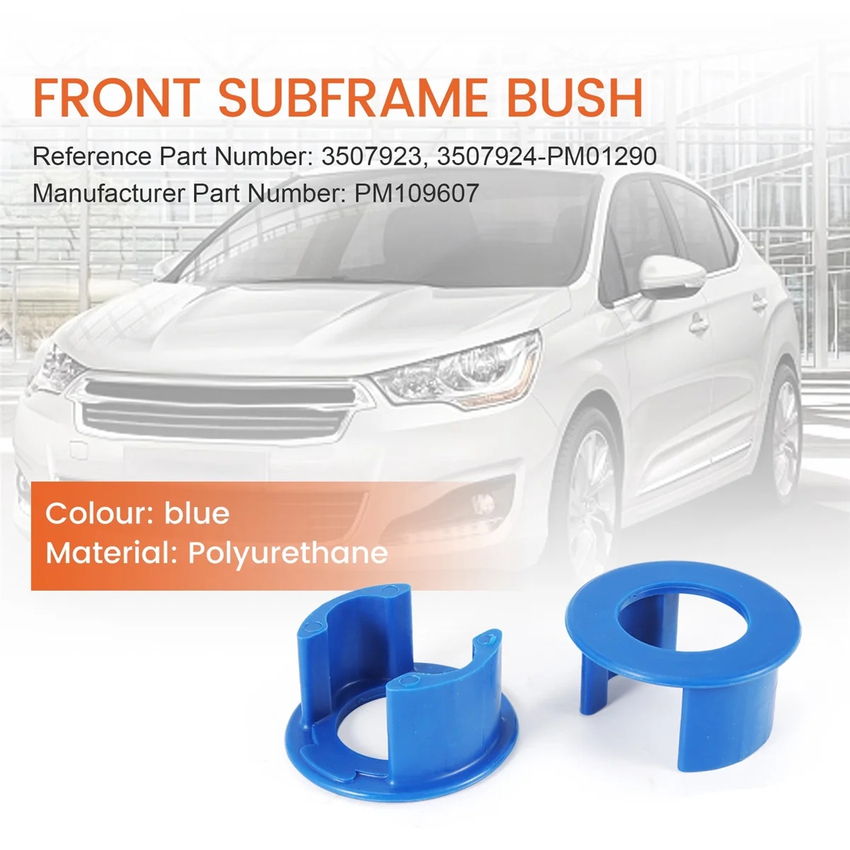 Car Front Subframe Bush Polyurethane Insert Kit Suspension Bushing for Volvo V70 II XC70 2000 Up to 2008