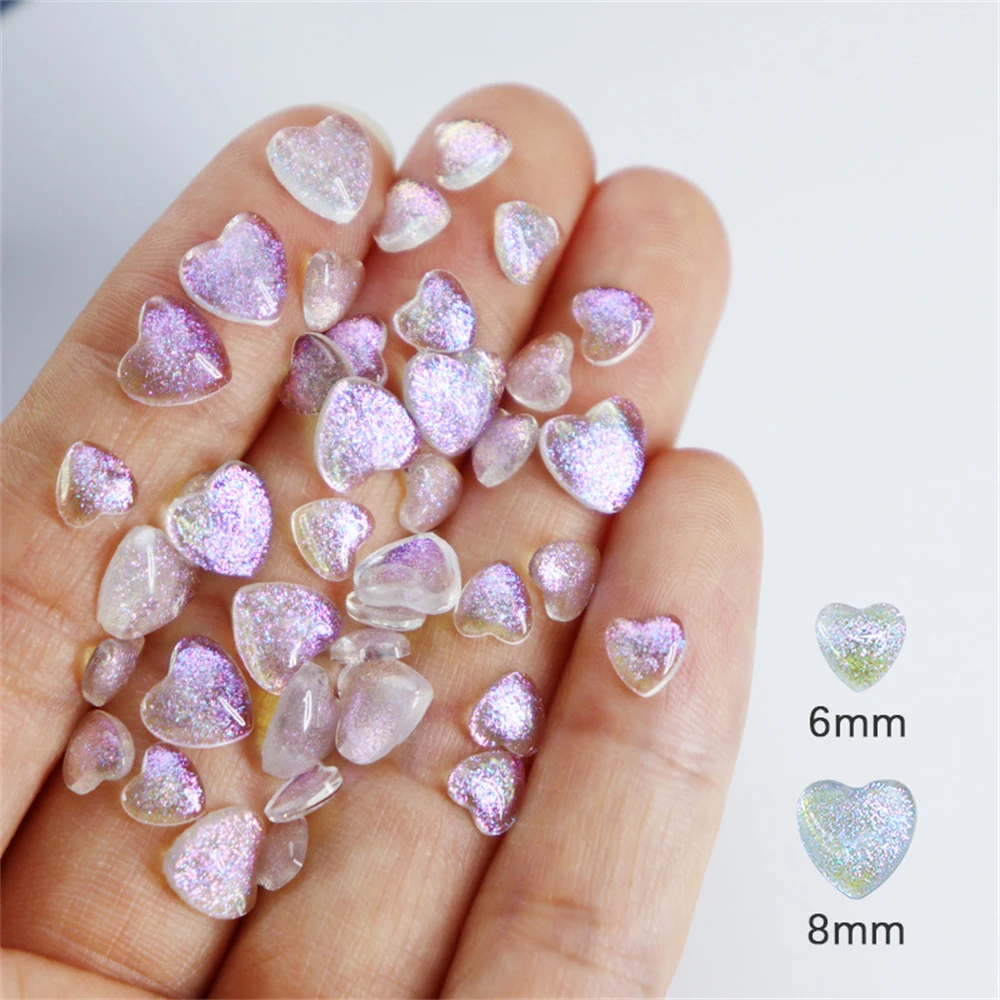 1~4PCS Shiny Colorful Love Nail Enhancements Easy To Apply 3d Transparent Water Drill Accessories Color Flash Nail Rhinestone