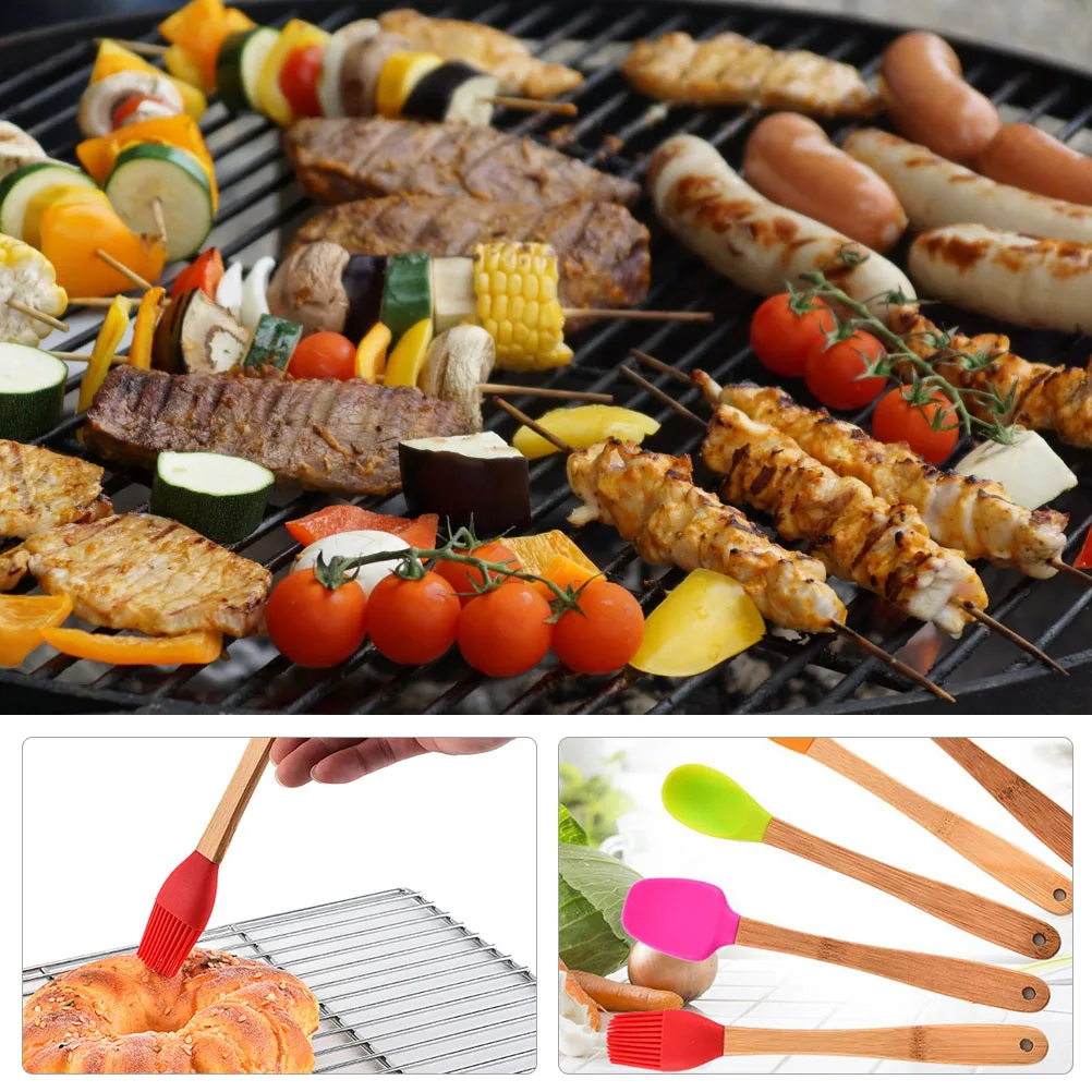 

5 pcs Silicone Cake Cream Spatula Baking Tools Set Heat Resistant Oil Brush Butter Scraper For Dessert Mixing Scraping Cake