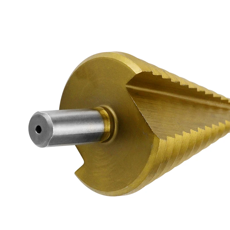 Triangle Handle Straight Groove Pagoda Drill 4-42 Titanium Plated Step Drill Electric Tool For Drilling  Expanding And Opening
