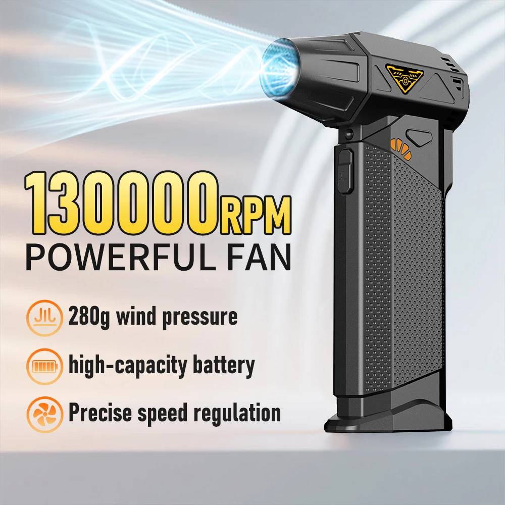 

Ручной турбовентилятор, беспроводной электрический фен, высокоскоростной бесщеточный двигатель, длительное время работы от батареи, используется для охлаждения и очистки.