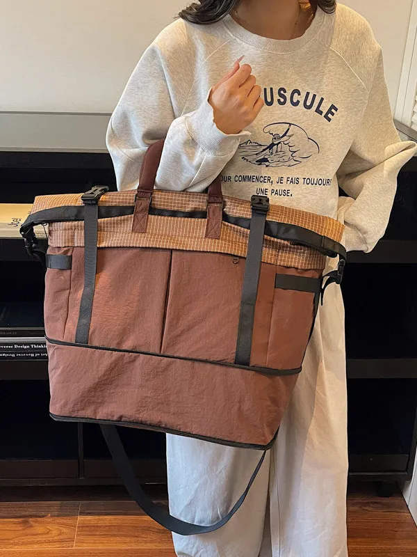 女性用ショートトリップハンギングスーツケース大容量二層拡張可能ファッショントレンドトラベルバッグソフトハンドルオックスフォード生地