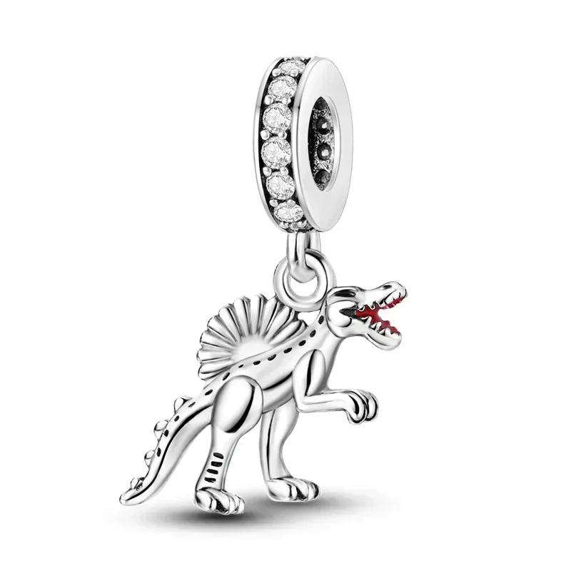 Dijes originales de Plata de Ley 925 con forma de Animal, jirafa, dinosaurio, elefante, caballo, colgante para collar, pulsera DIY, regalo de joyería para mujer