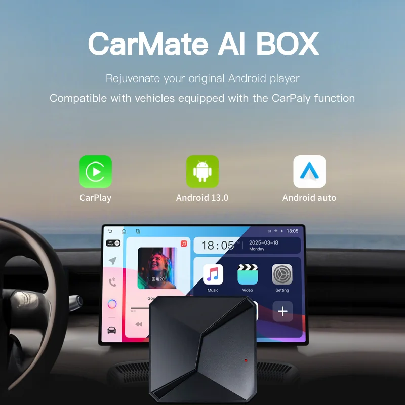 

Android 10 3In1 CarPlay Android Auto Wireless Adapter Smart Mini Box Plug and Play Netfilx Youtube Spotify