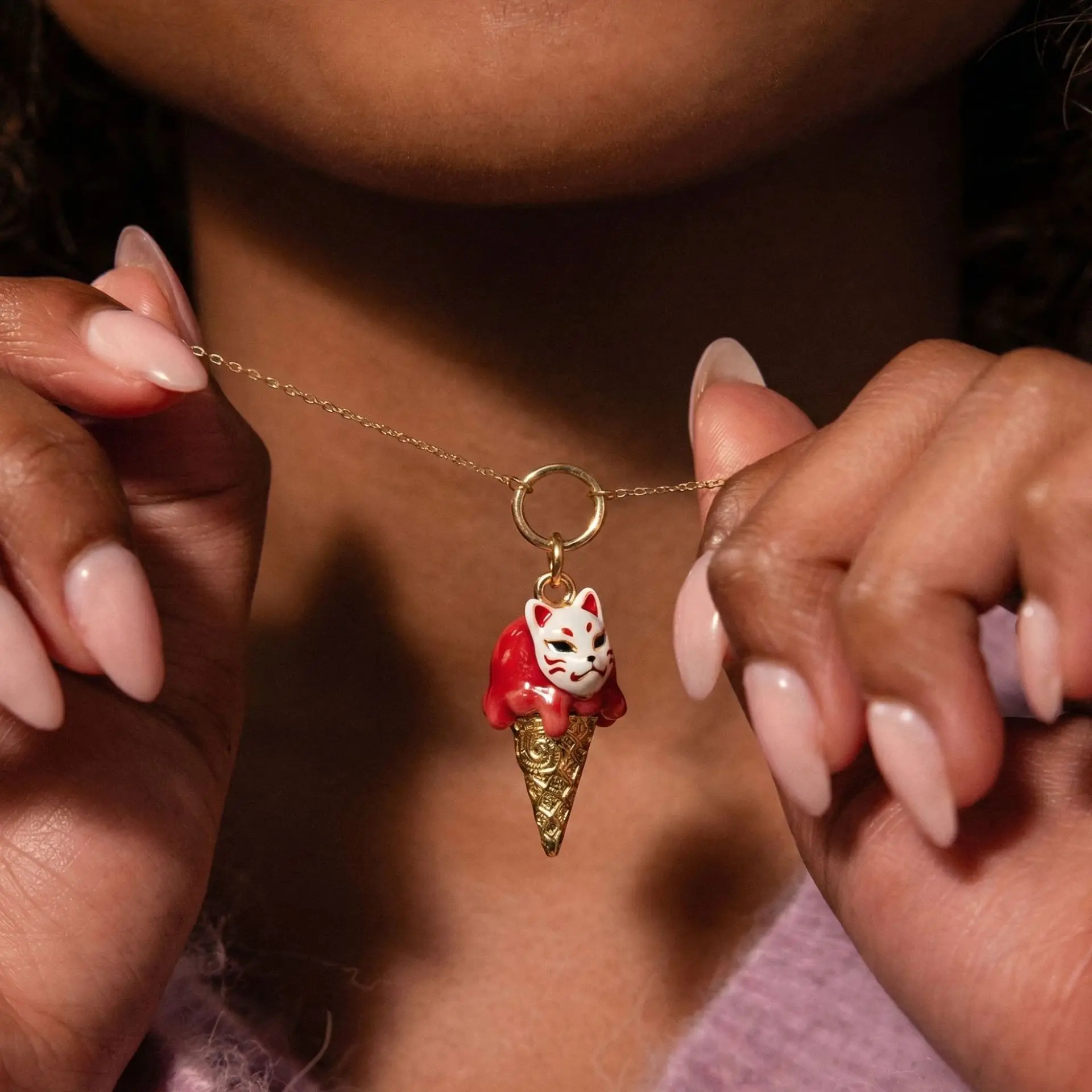 Eiscreme-Anhänger aus Kupfer mit Emaille, Niedlicher Kawaii-Lebensmittel-Charm für DIY-Halsketten, Armbänder, Ohrringe und Schmuckherstellung, 12 Stile – Detail 4