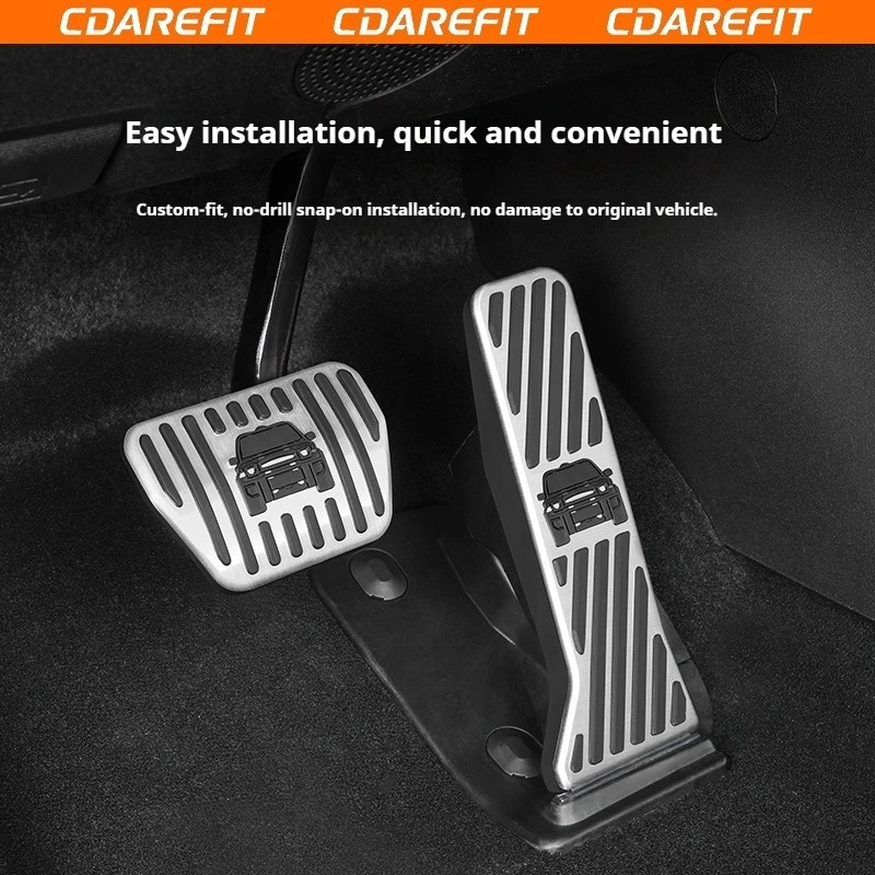 For Chery iCAUR V27 V23 Car Accelerator Brake Pedals Driver's Rest Footrest Stainless Steel Modification Dedicated Non-slip Step