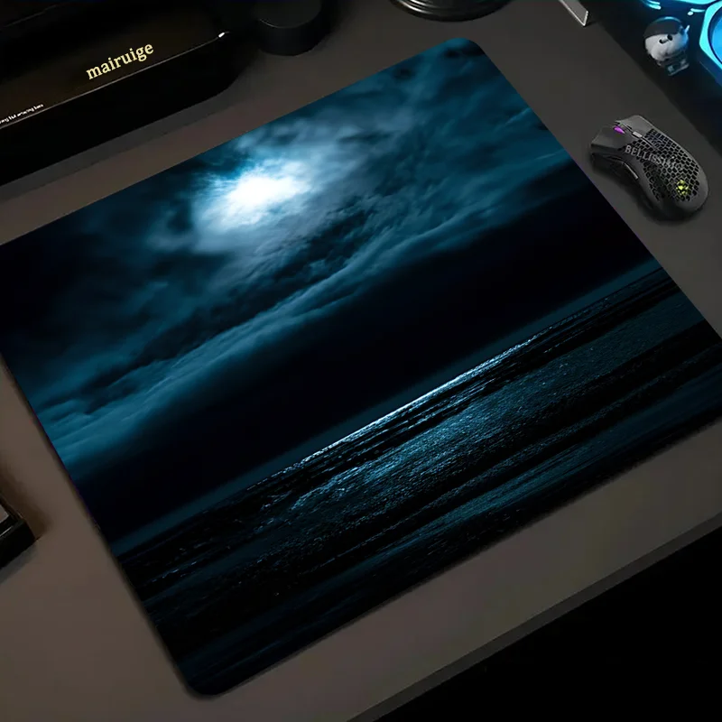 

Eclipse Ocean Scenery Mousepad Gamers large desk mat Office carpet Natural rubber laptop Computer accessories can be customized