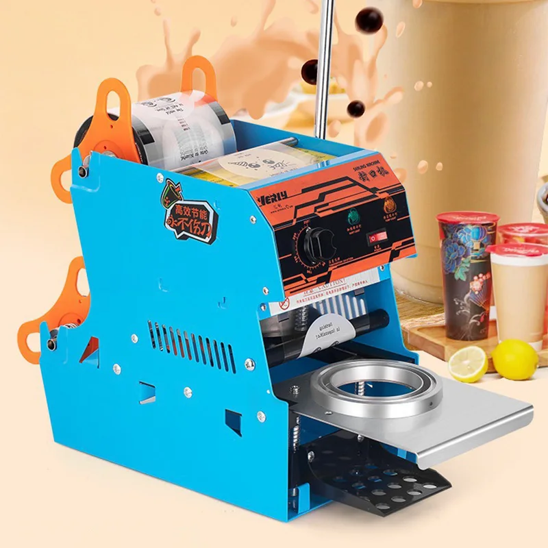 Commercial Automatic Manual Cup Sealing Machine For Milk Tea Soymilk Juice Hand Press Sealer 95mm Leak Proof Efficient Sealing