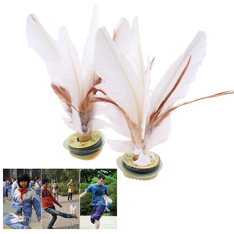 2pc China Jianzi Feather Shuttlecock For Fitness Entertainment Physical Exercise