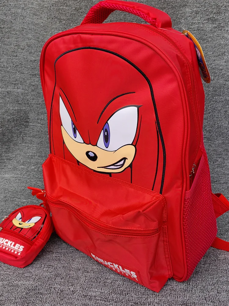 Sonic Casual Large Capacity Red Backpack Double Shoulder Cartoon Children's School Bag for Elementary And Middle School Students
