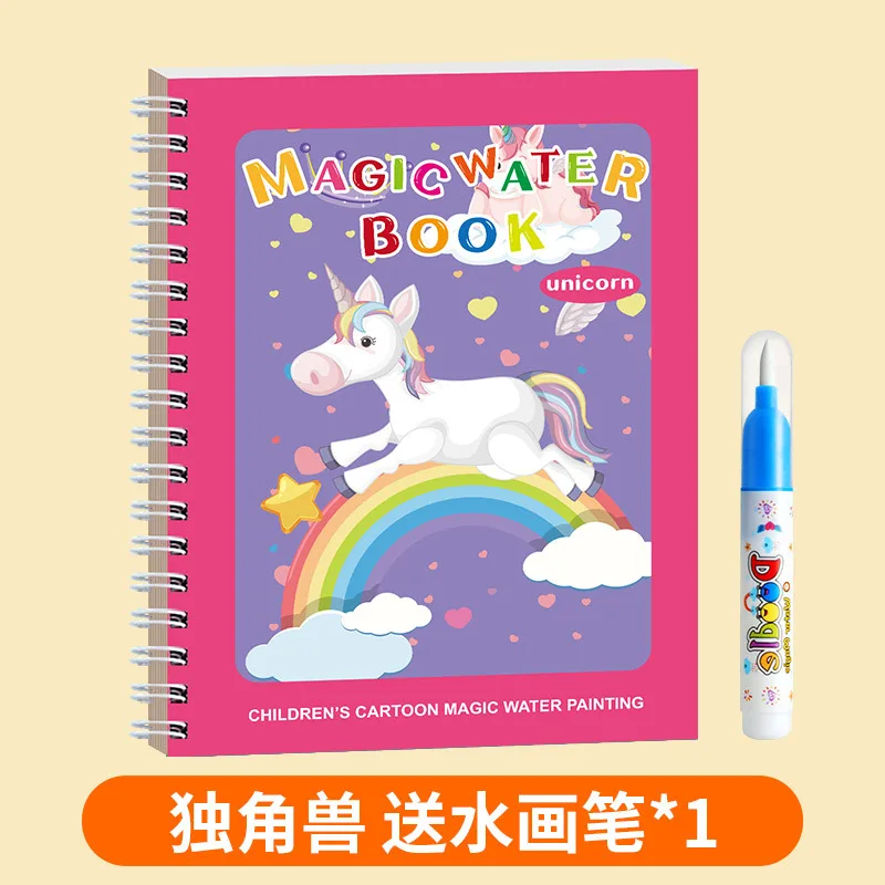 Wasserzeichnungsbuch für Kinder – wasseraktiviertes Malbuch (Englisch), pädagogisches, sicheres Spielzeug für Babys, wiederverwendbare Lernbildung