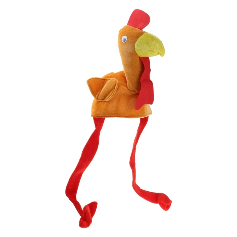 Plush Turkey Thanksgiving Turkey Hat Novelty Cooked Chicken Costume Dress Up Dropshipping