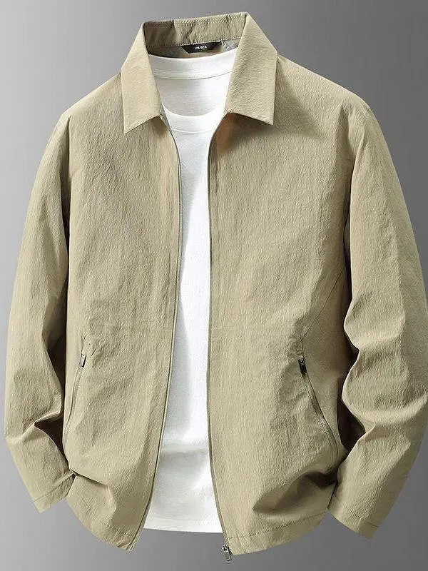 

Мужская уличная тонкая тюнетная повседневная свободная дышащая солнцезащитная одежда с откидным воротником, осенняя одежда...