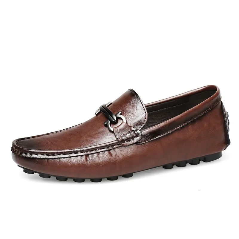 

New high-end British-style leather shoes for men versatile casual shoes Korean-style trendy and breathable men's bean shoes