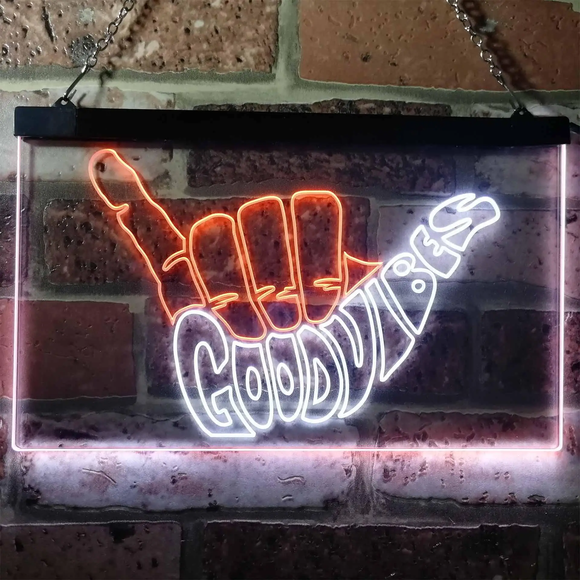 

Good Vibes Only Hand Party Decoration Dual-color LED Neon Sign st6-i1076