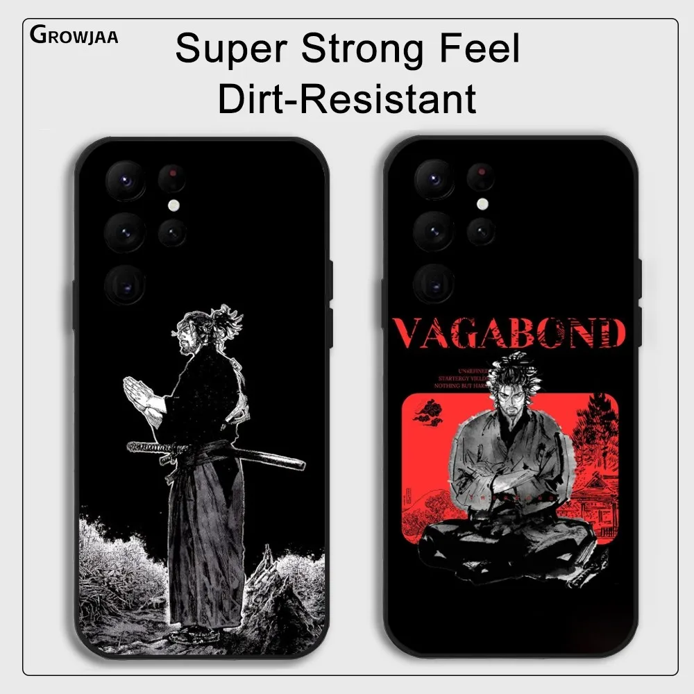 

Vagabond Manga Samurai Art Phone Case For Samsung Galaxy S25 S24 S22 S23 Ultra S21 S20 Plus 5G Protective Silicone Funda