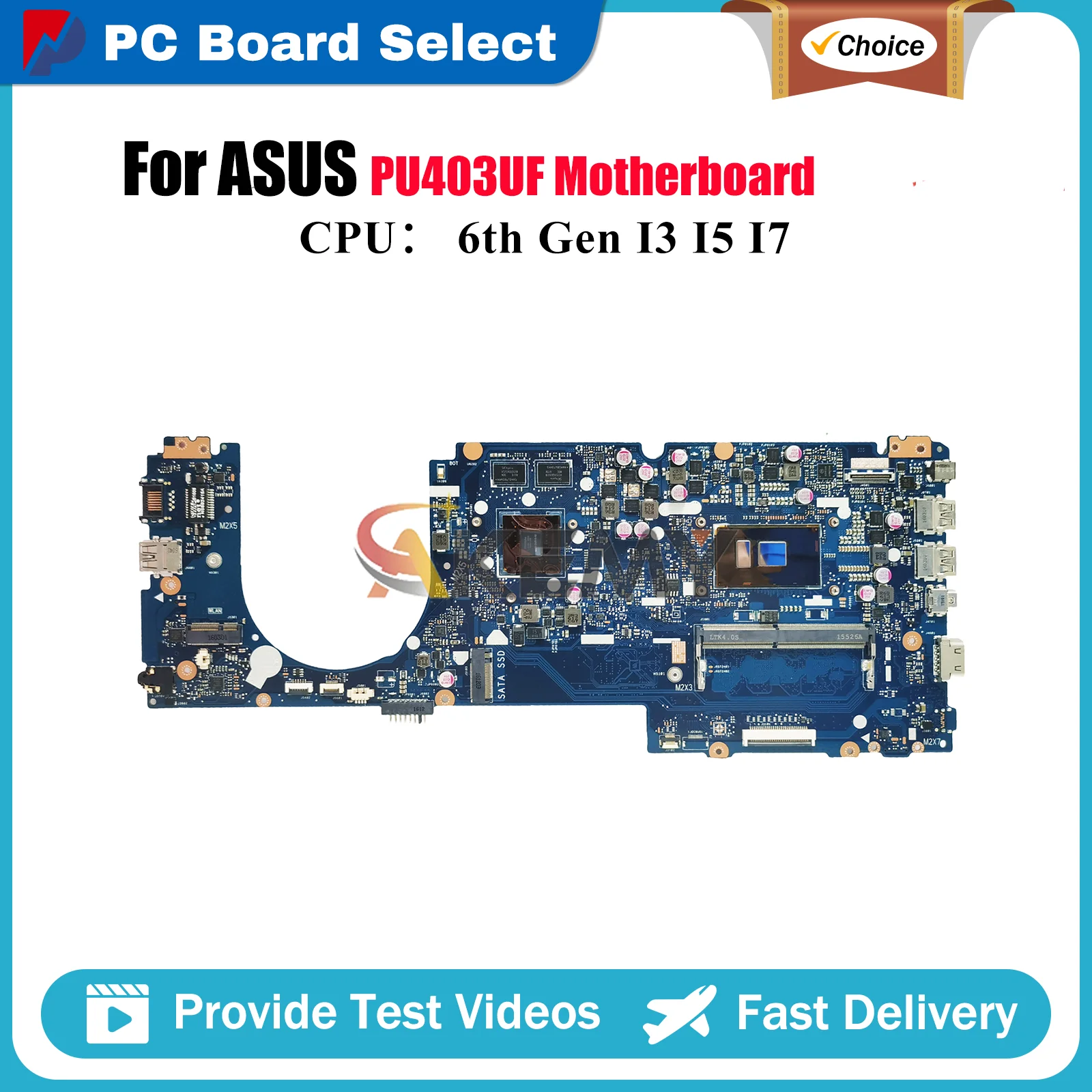 

PU403UF Laptop Motherboard For ASUS VivoBook PU403UF PU403U Notebook Mainboard With I3 I5 I7 CPU 100% tests OK fast shipping stk