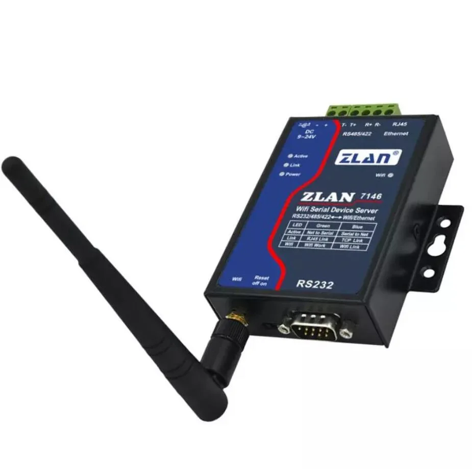 industrial wireless communication module ZLAN7146 modbus gateway MQTT industrial RS232/485/422 to Wifi converter serial server