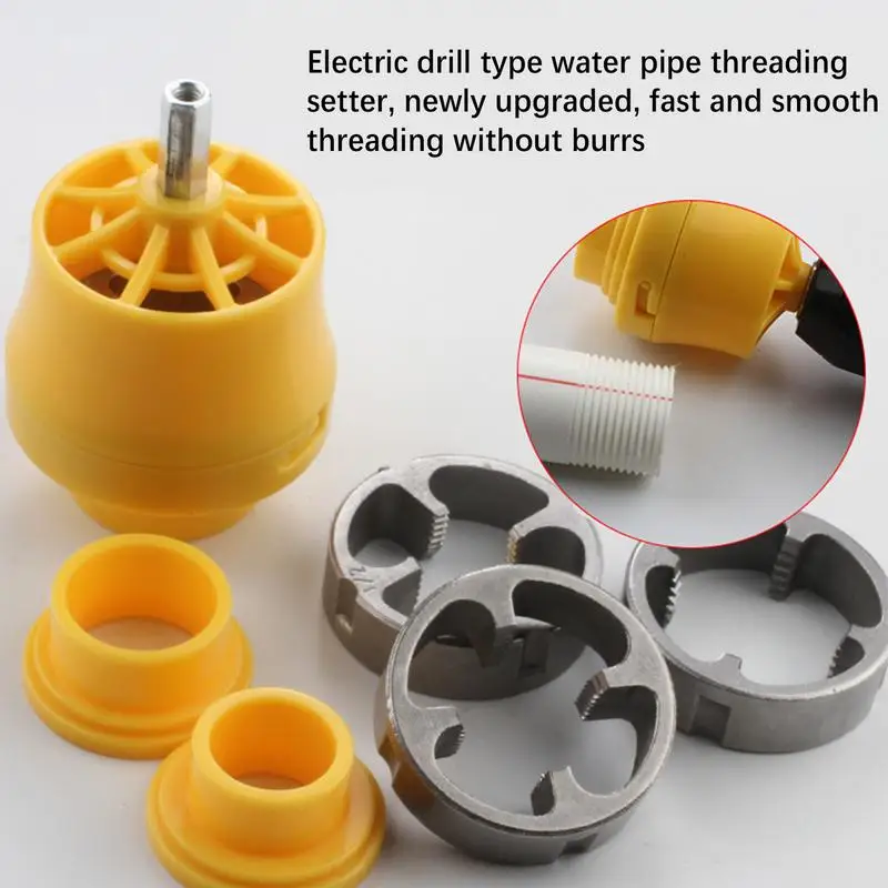 New Plastic Pipe Thread Die Kit Pipe Threader Plumbing Manual Smooth Thread Maker Tool 6 Pieces Convenient Pipe Threader Kit