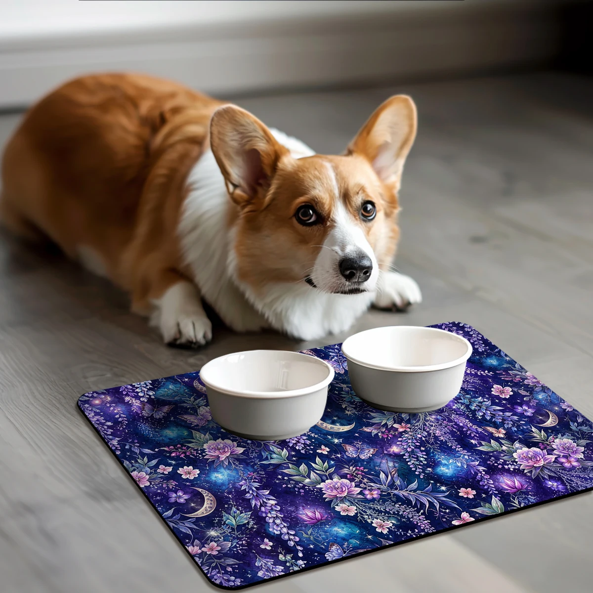 Starry Galaxy Pattern Polyester Absorbent Mat - Stylish Decorative Mat for Home, Ideal for Kitchen & Living Room Use