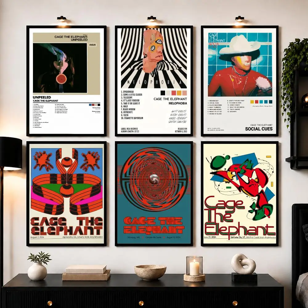 Band Cage The E-Elephant Poster Wall Art Sticker For Living Room Bedroom Bar Home Decor Mural Painting Decoration