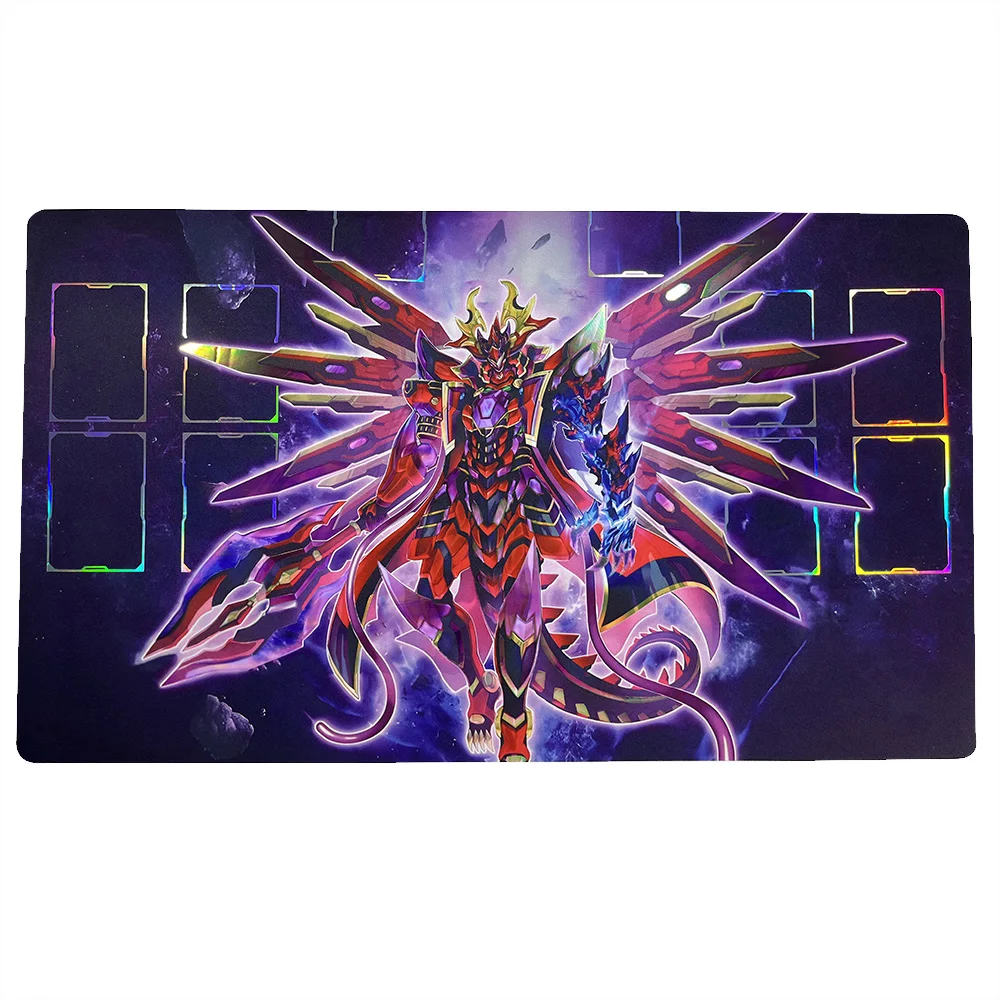 No Stitched Edges Yu-Gi-Oh Ultimate Kashtira Riseheat Rainbow Dragon Foil Holographic Shinny Playmat Collection Mat Storage Bag