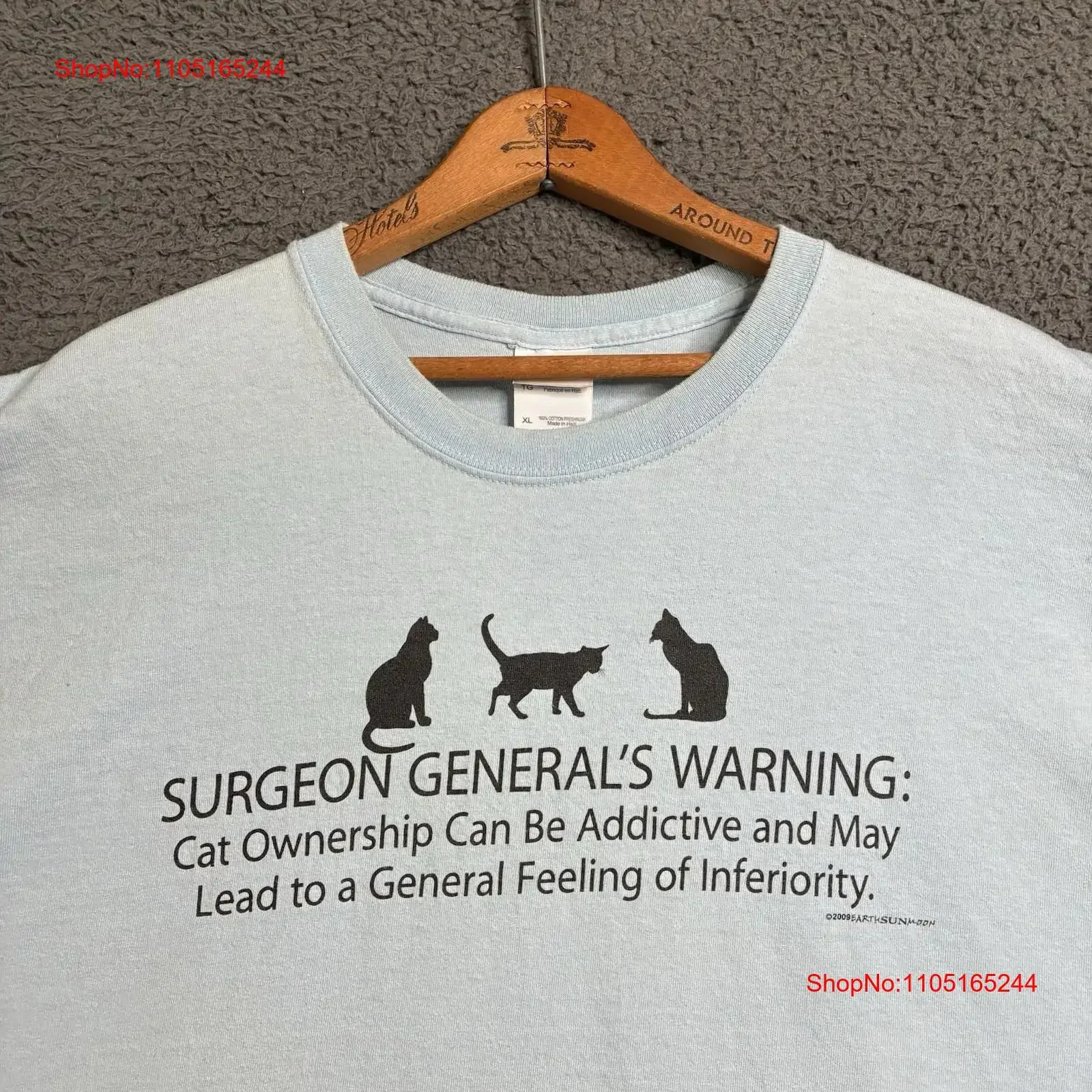 Y2K القط خمر تي شيرت الأزرق طاقم الرقبة VTG 2000s مضحك القطط XL خمر غسلها الشارع الشهير تنفس قليلا مصمم الملابس