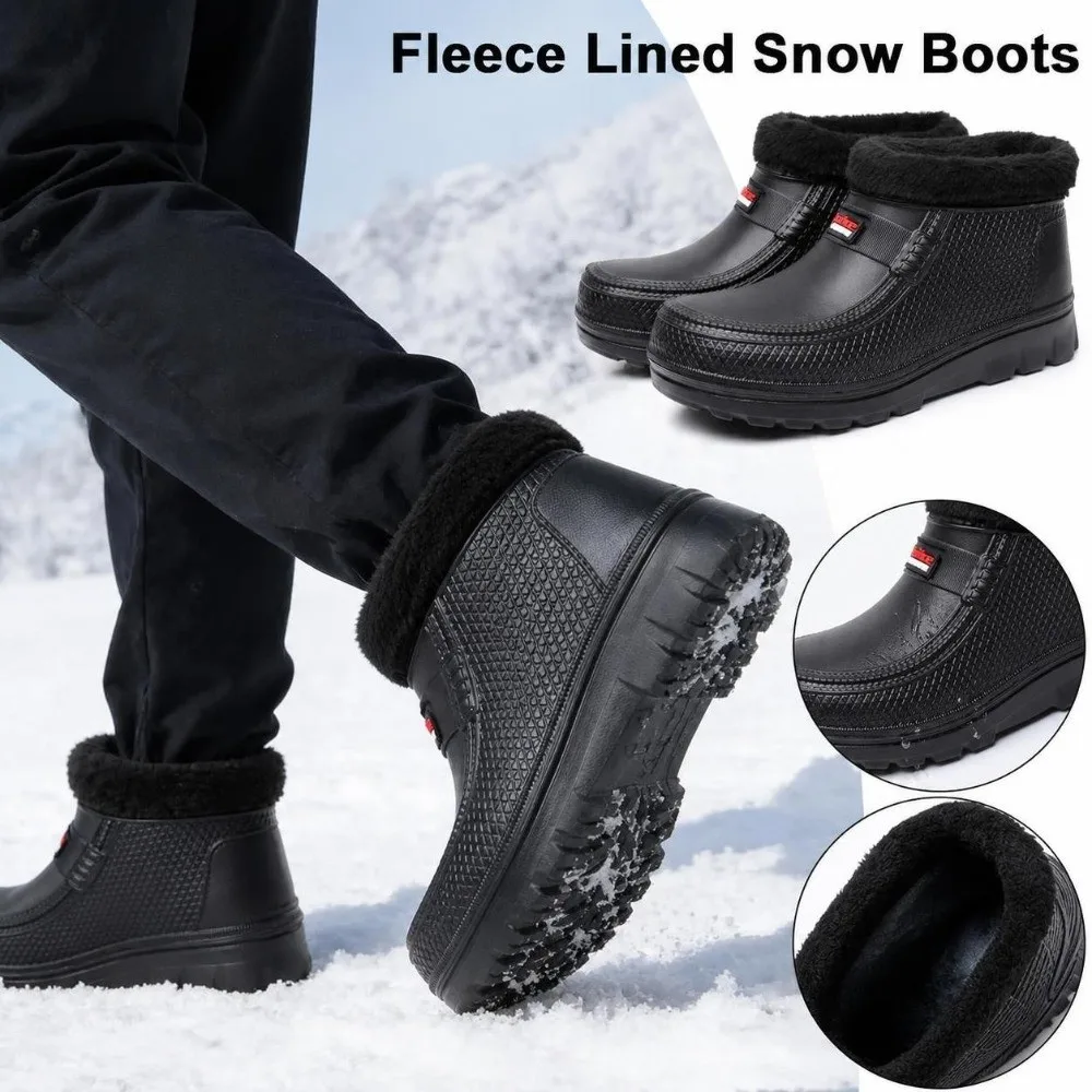 New Waterproof Winter Snow Boots Lined EVA Men's Winter Boots Ankle Height Slip Resistant Cotton Shoes Outdoor Work