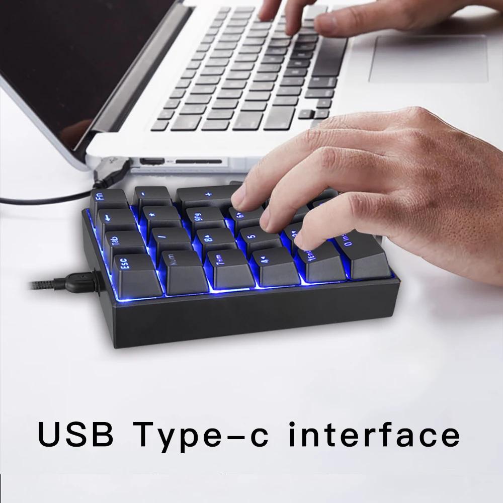 Imagem -04 - Motovelocidade K23 Numpad com Fio Numpad Teclado Numérico Mecânico Usb Led Backlight Gaming Keyboard Vermelho Interruptor Estendido Layout para Computadores Portáteis