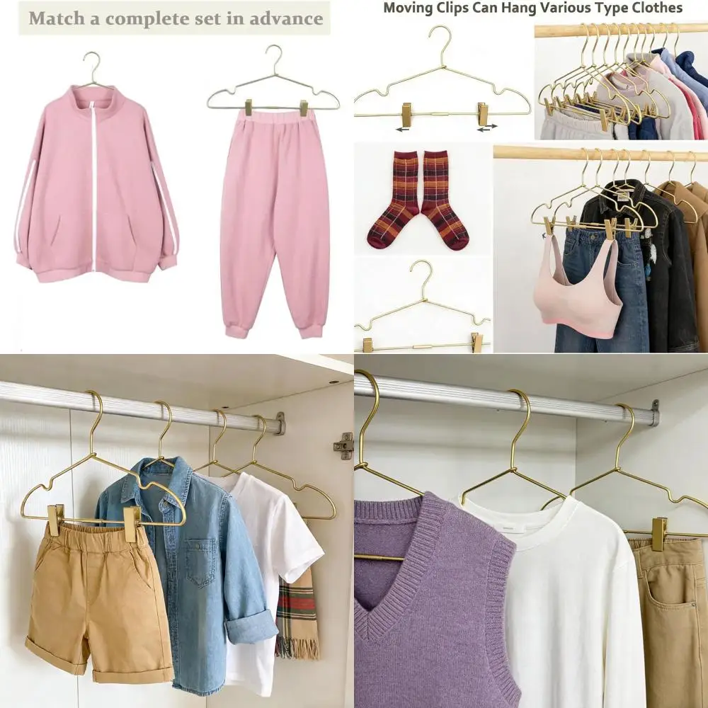 

12.6 Metal Baby Clothes Hangers, 30-Pack, Heavy Duty with Non-Slip Design for Kids Coats, Space-Saving Organizer