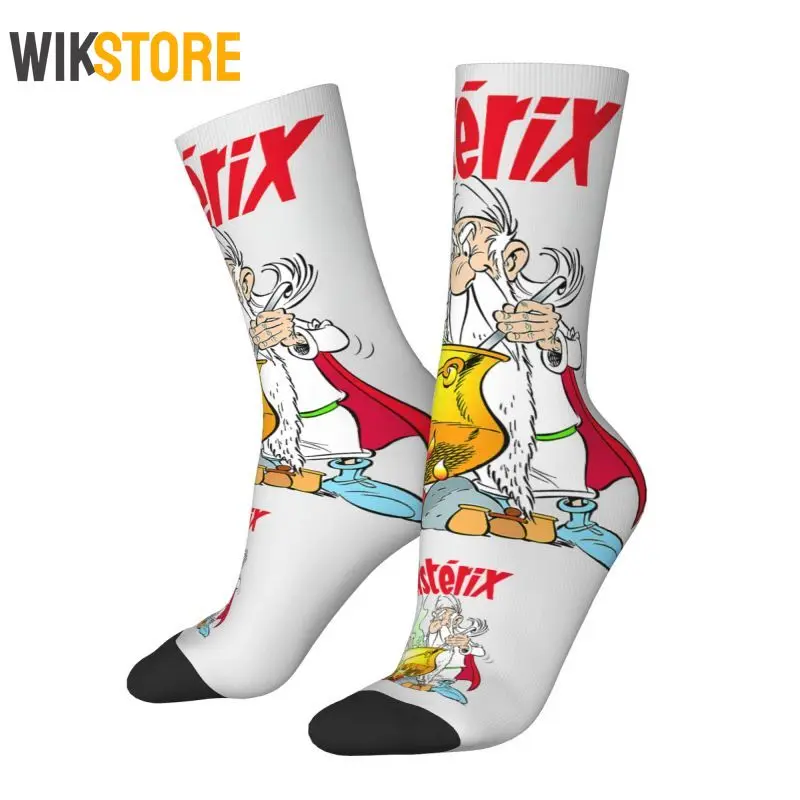 

Носки Asterix панорамник Getafix, мужские и женские теплые модные чулки для приготовления пищи, волшебного зелья, дышащие баскетбольные Носки