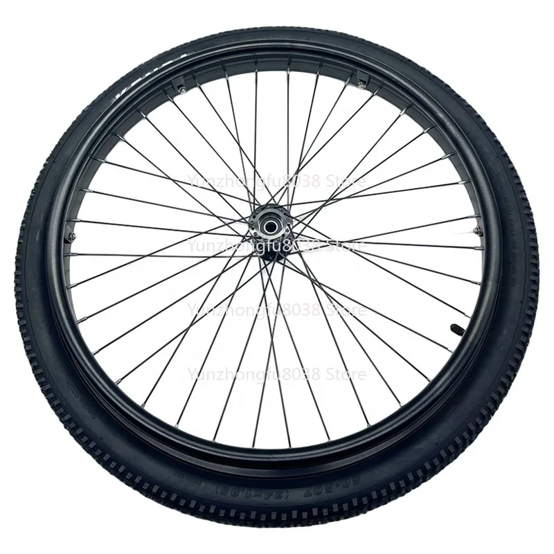 2PCS 24*1.95 Inch Wheelchair Rear Wheel All-terrain Inflatable Wheel Spoke Shock Absorber Belt High-speed Bearing