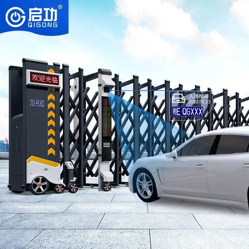 Qigong Portail jardin Coulissante puerta corredera automática de aluminio para entrada de entrada puerta corredera para Villa jardín escuela