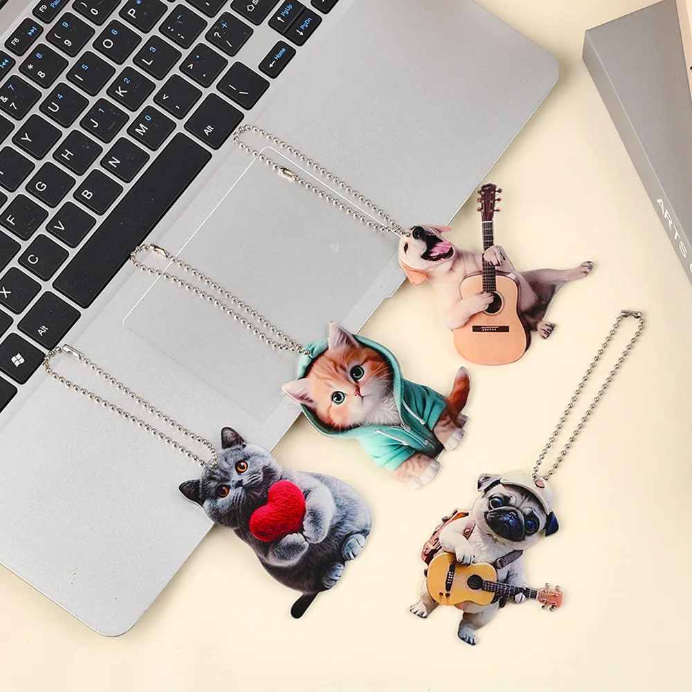 Cartoon Kat Hond Acryl Hanger Auto Achteruitkijkspiegel Hanger Leuk Katje Ornament Speelgoed Thuis Boom Decoratie
