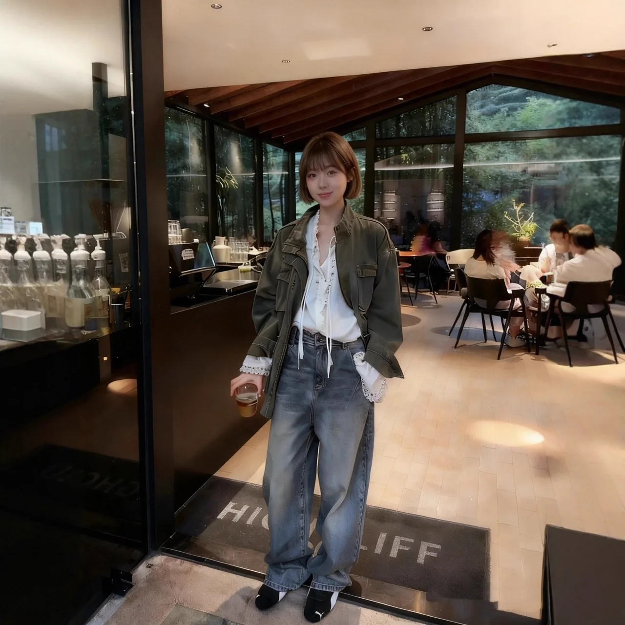 

East Gate Retro Military een Workwear Sle Loose Casual Stand Collar Jaet Korean System Women's Faion Outerwear