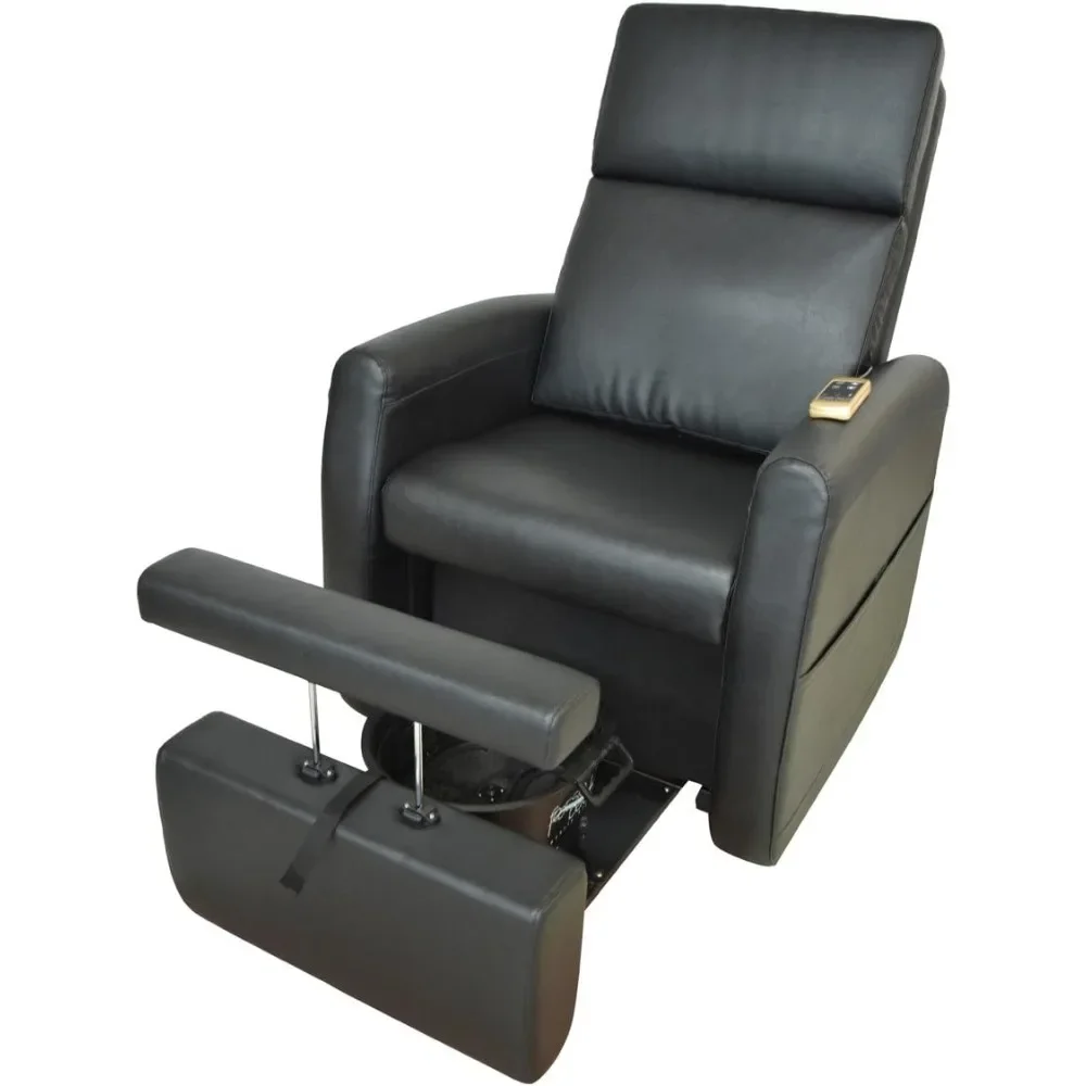 

Lounge Pedicure Chair with Vibration Massage for Professional Salons & Spas, Motorized Reclining Chair Back, Adjustable Footrest